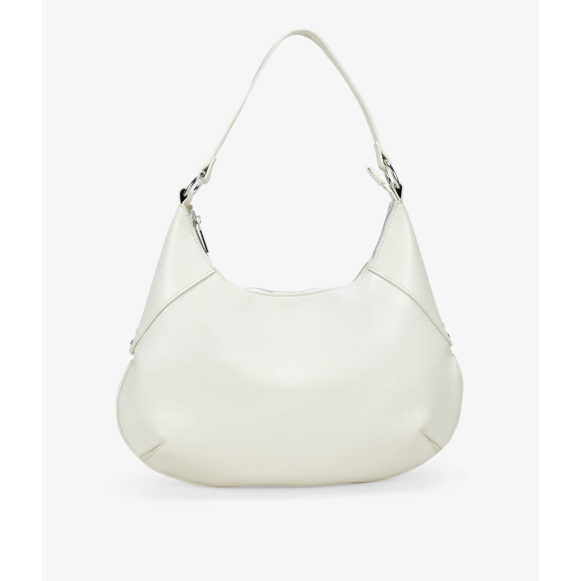 Bolso de hombro beige con tachuelas