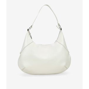 Bolso de hombro beige con tachuelas