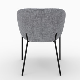 Chaise en tissu gris chiné - Andy