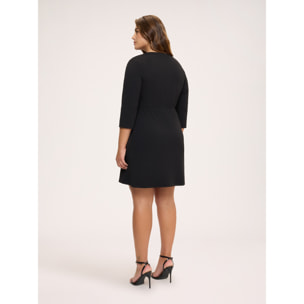 Fiorella Rubino - Vestito wrap dress con fibbia - Nero