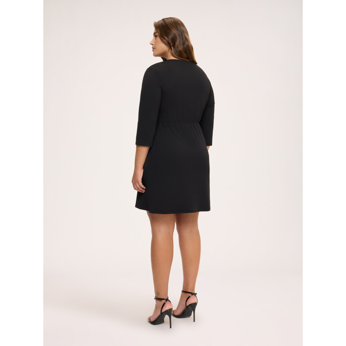 Fiorella Rubino - Vestito wrap dress con fibbia - Nero