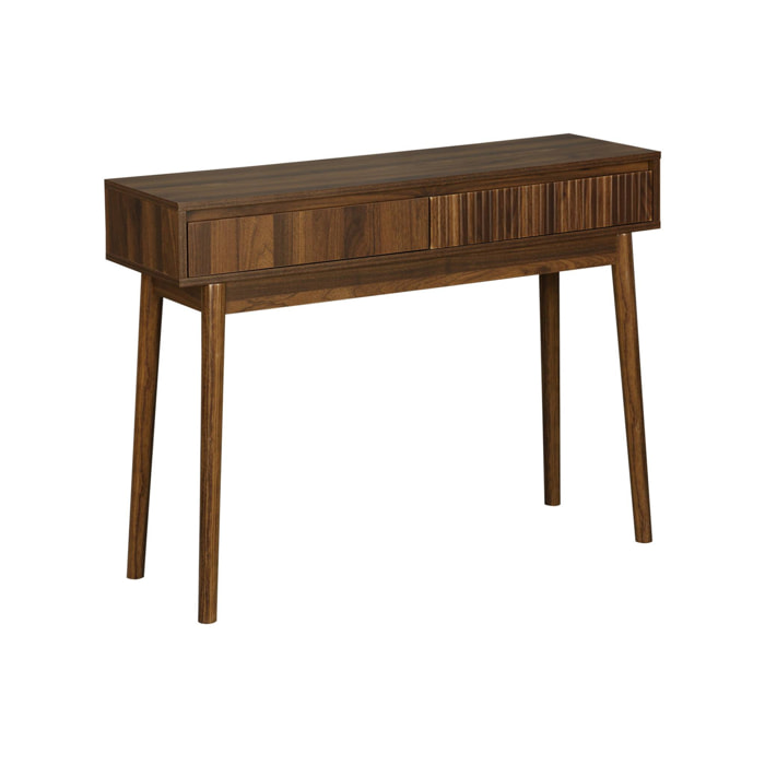 Console décor bois de noyer. 2 tiroirs - Linear