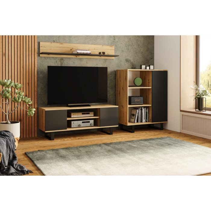 Mensola a parete SHELF 100 cm rovere Artisan e nero