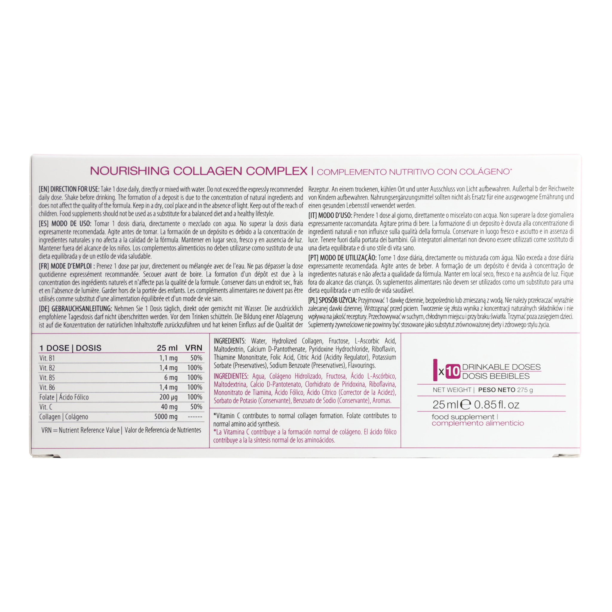 nourishing collagen complex (complemento nutritivo con colageno) 10*25 ml