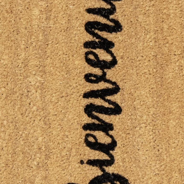 Paillasson motif texte en relief, naturel et robuste, WELCOME 1
