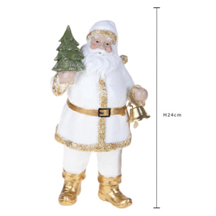 Babbo Natale con Albero - Pezzi 1 - Colore Bianco - 13x24Hx10cm - Bianchi Dino