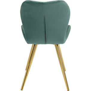 Chaise Viva velours vert et or Kare Design