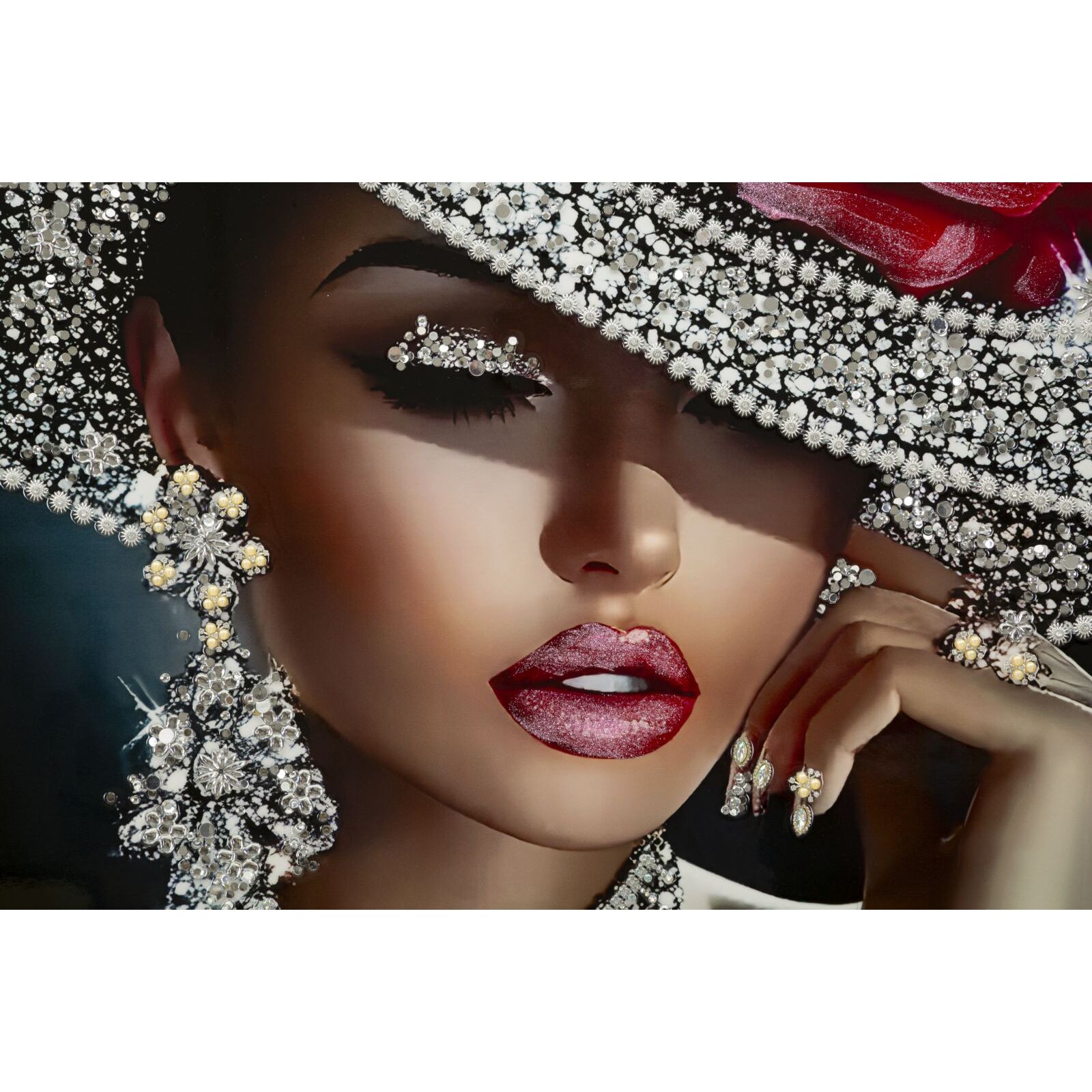 STAMPA DIPINTA SU TELA LACCATA ORLEANS -A- CM 102X4,5X152