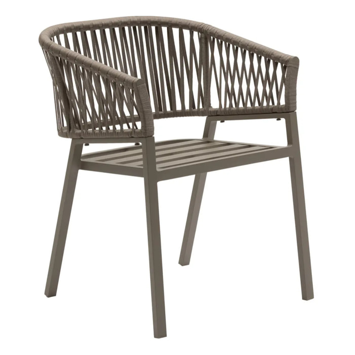 Lot de 2 fauteuils de jardin Oriengo café