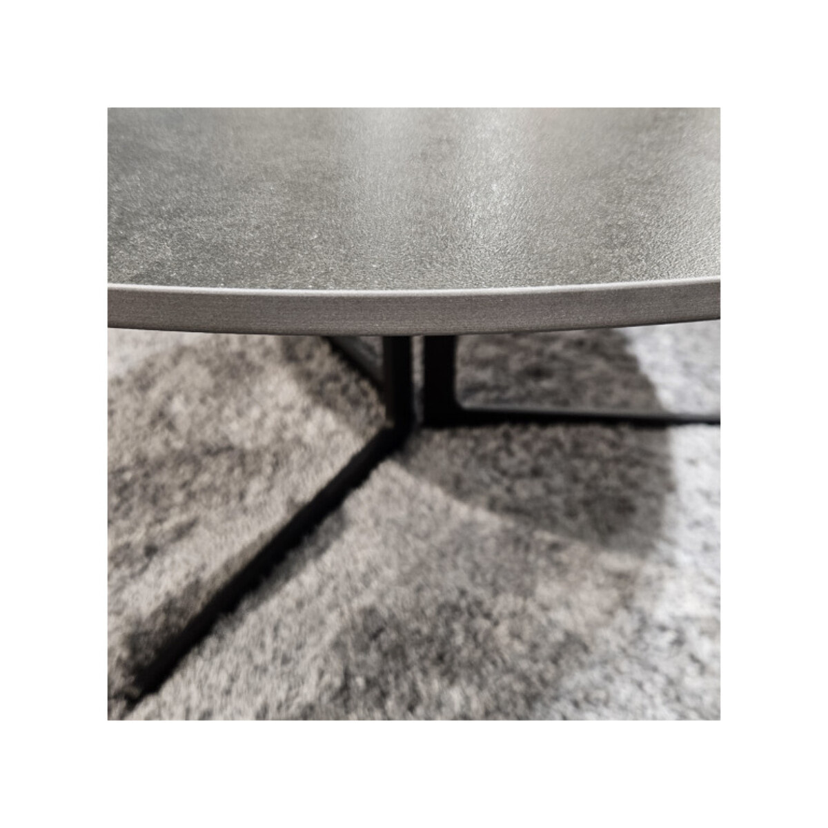 Table basse ronde en céramique & métal - FANNY