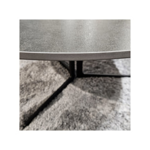 Table basse ronde en céramique & métal - FANNY