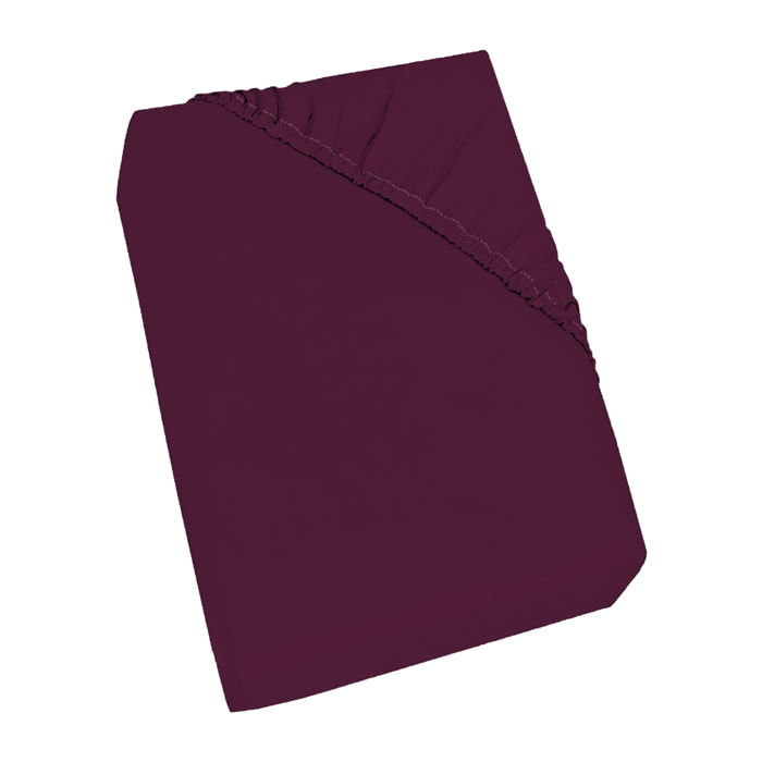 LENZUOLO SOTTO MAX COLOR MADE IN ITALY COTONE-BORDEAUX SINGOLO