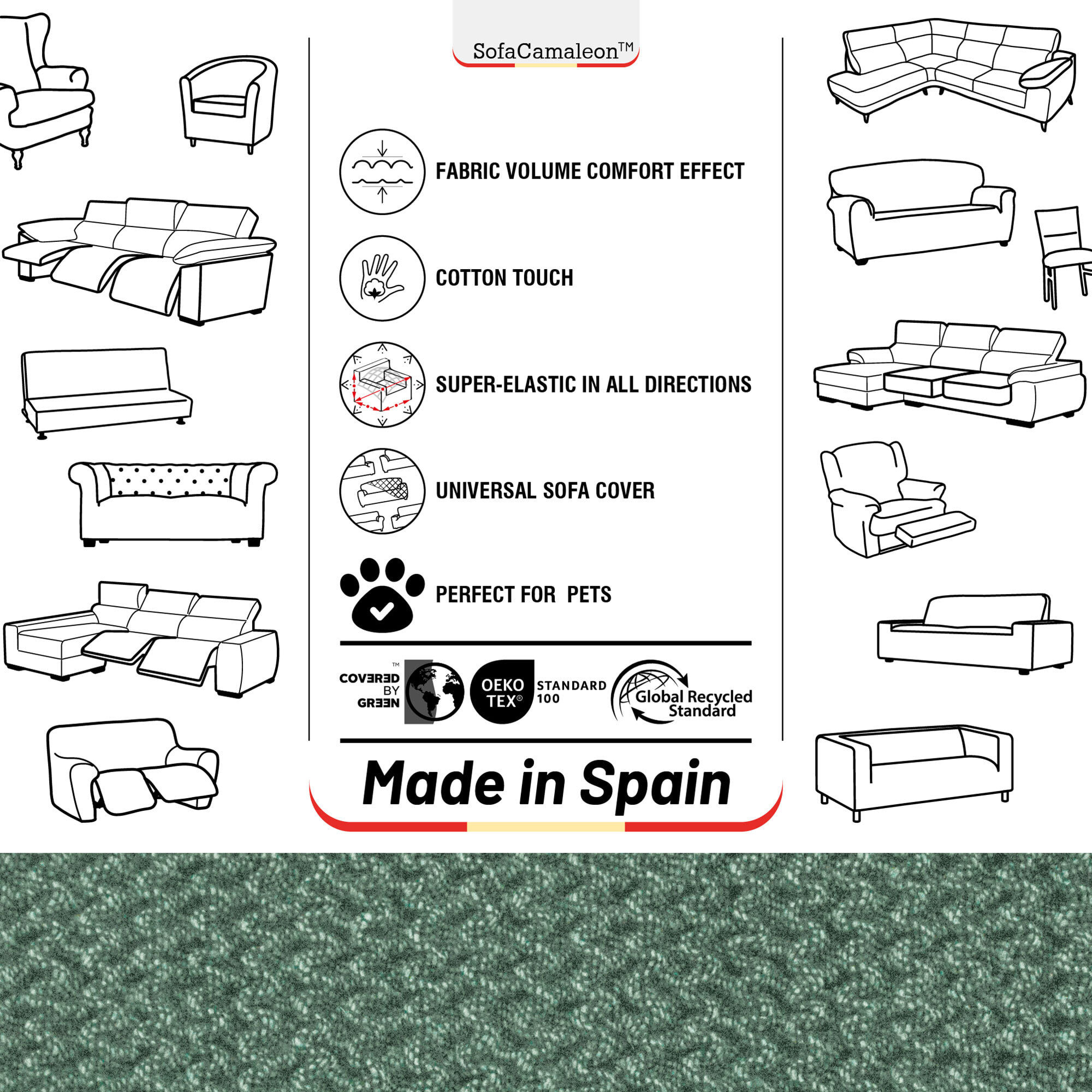 Funda Súper Elástica para SOFÁ modelo WONDER