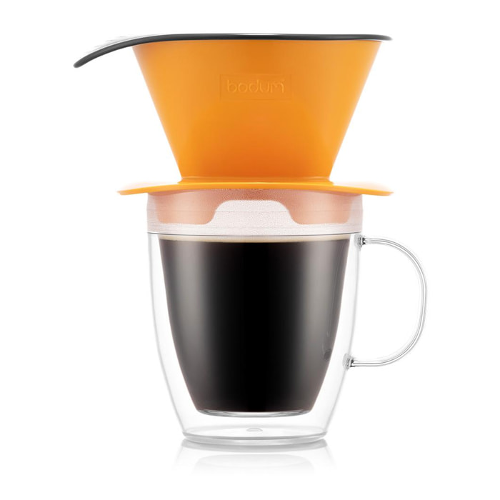 POUR OVER: Set filtre à café individuel et mug isotherme en plastique double paroi, 0.3 l 0.3 L