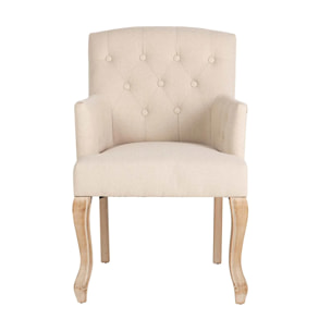 Butaca Lino Beige Capit. Patas Madera 59x62x85 Cm