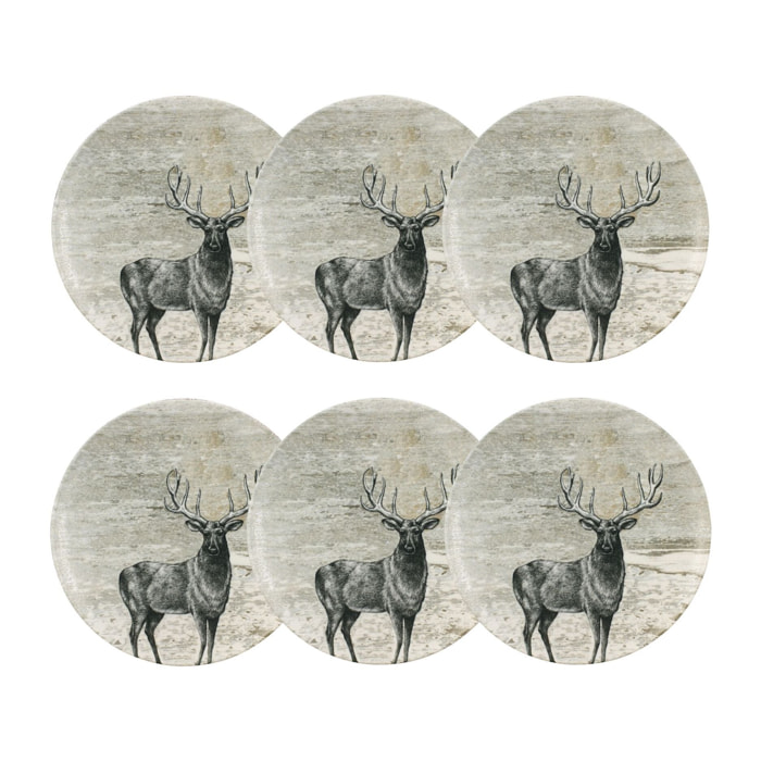 Lot de 6 assiettes plates en porcelaine 26cm LACHAT