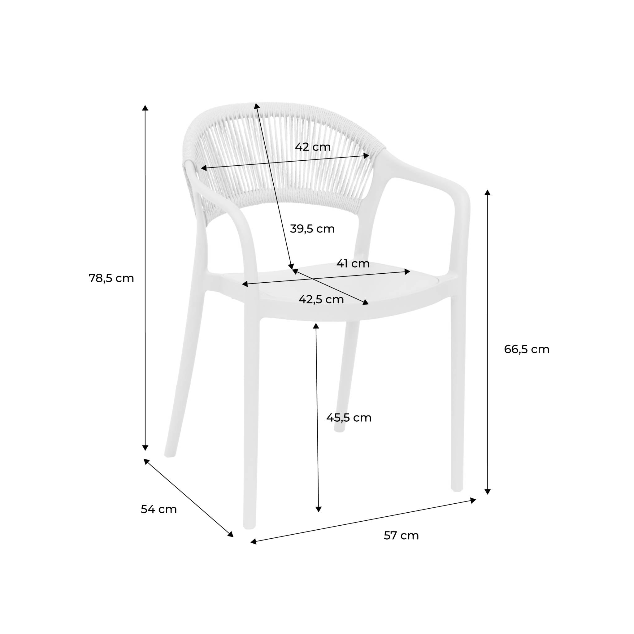 Chaise de jardin empilable avec effet corde (lot de 4) JOVIA