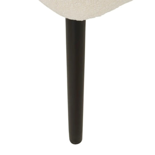 Lot de 2 Chaise en bois boucle "Sari" blanc pieds noirs