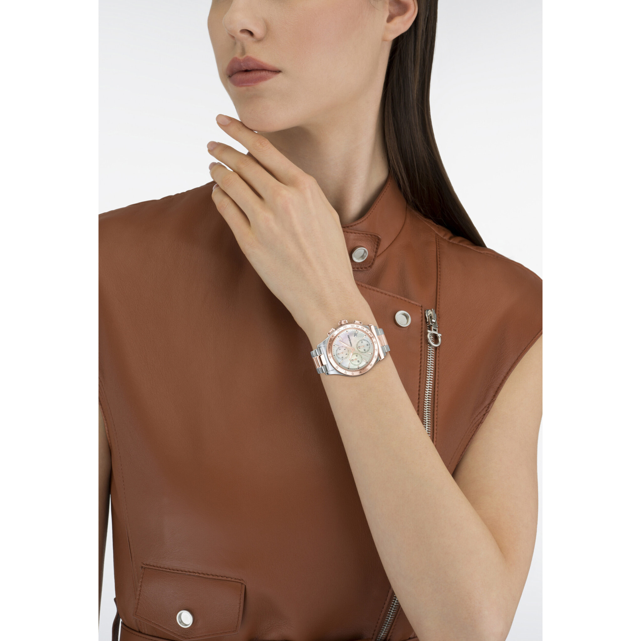 Ferragamo Quartz Chronograph Watch Kw-1927 Chrono Lady 38Mm-