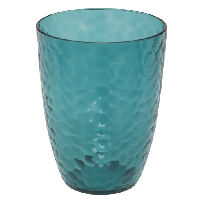Verre à eau martelé "Estiva" bleu