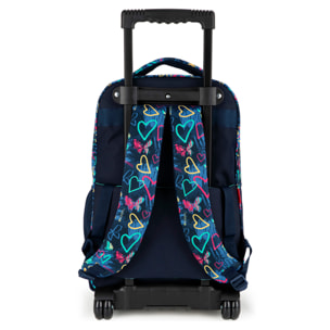 Mochila con ruedas Gabol TIZAS con corazones e impermeable