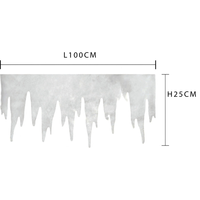 Festone Ghiaccio - Pezzi 3 - Colore Bianco - 100x25Hx0,5cm - Bianchi Dino