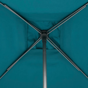 Parasol droit carré "Soya" bleu canard D2,5x2,5m en acier