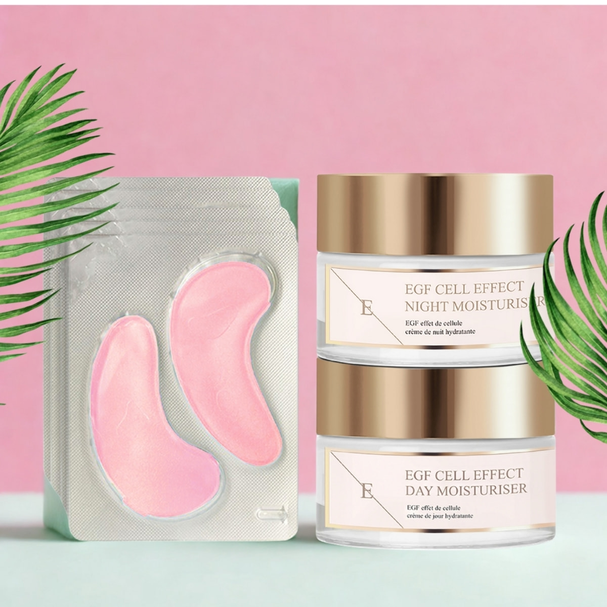 Crema hidratante de día EGF Cell Effect + Crema hidratante de noche EGF Cell Effect + Almohadillas para ojos Rose Blossom