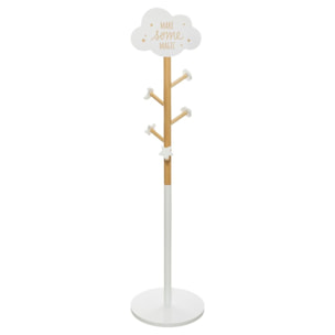 Perchero infantil de madera con decoración de nube WellHome.