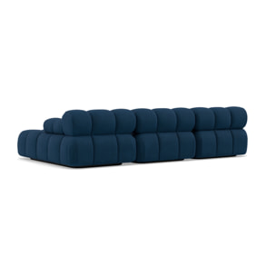 Ruby - canapé modulable d'angle droit 4 places en velours texturé - Bleu