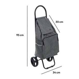 Chariot de course 2 roues Métal gris Nomade