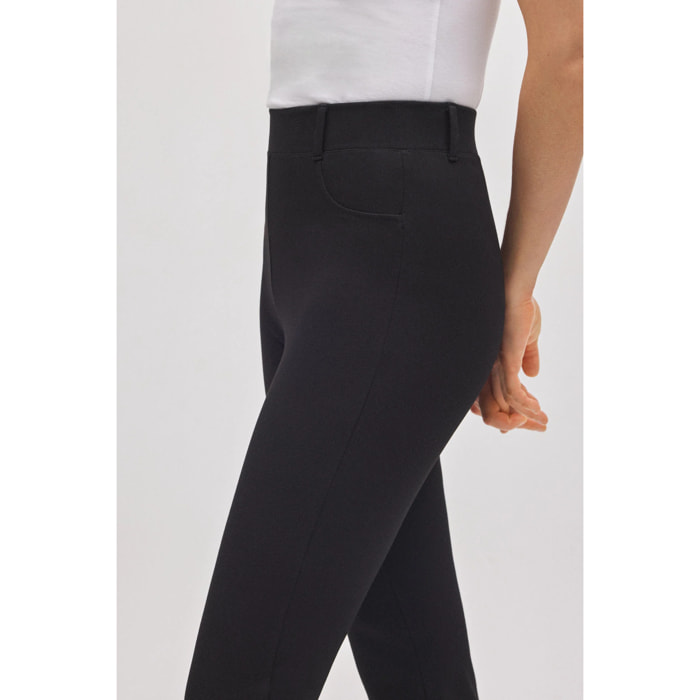 Pantaloni elasticizzati modellanti neri a zampa