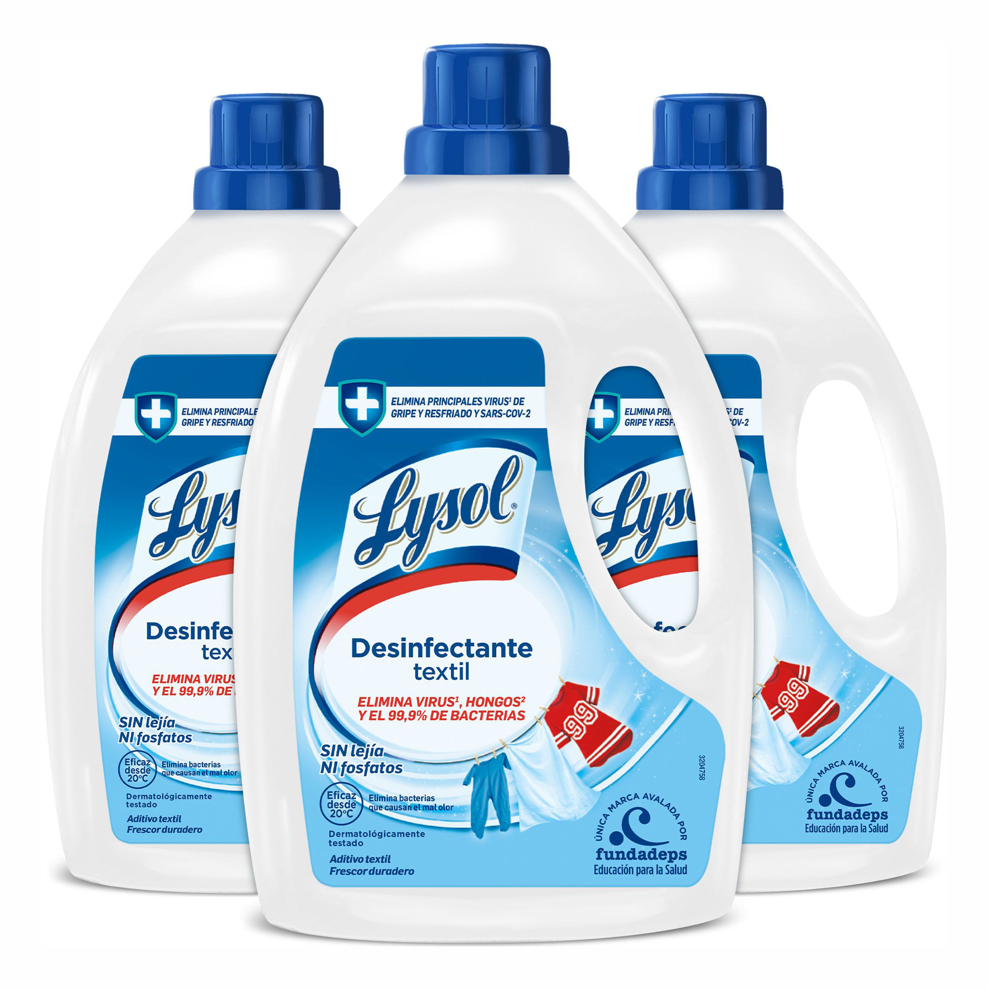 Lysol desinfectante textil, elimina el mal olor de la ropa - 3,6L (3x 1200 ml)