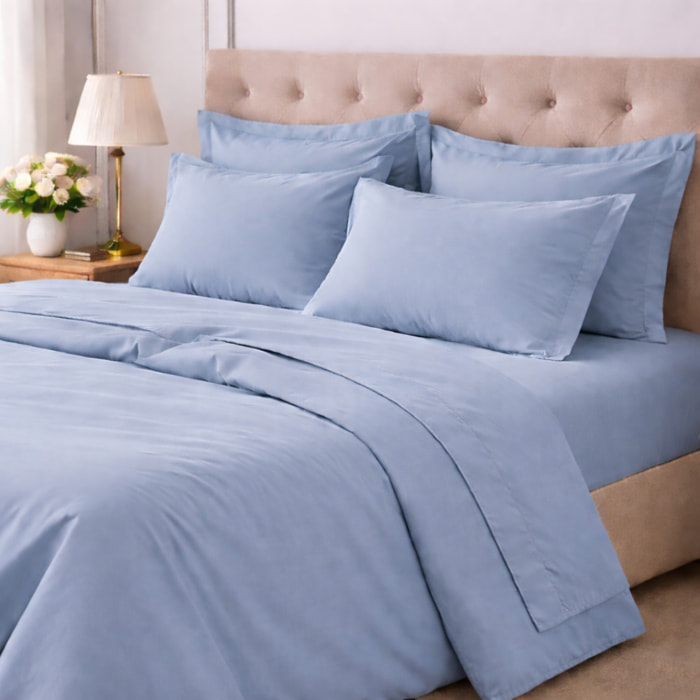 COTONISSIMI Completo Letto Tinta Unita in 100% puro cotone