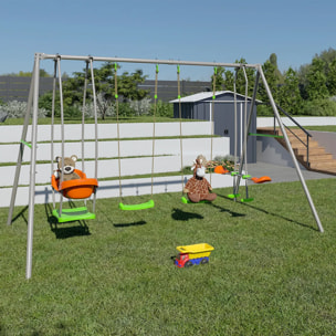 Portique métal 2,20 m Axion JADE - 6 Enfants