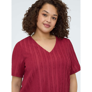 Fiorella Rubino - T-shirt in jersey a costine - Bordeaux