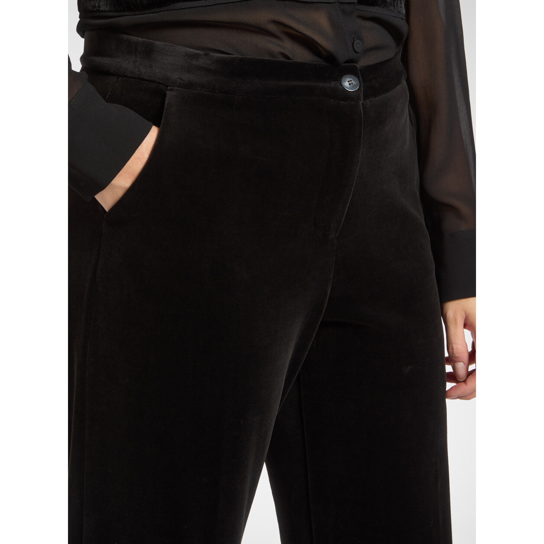 Elena Mirò - Pantaloni in velluto - Nero