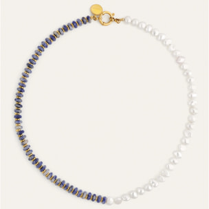 Collar Índigo Pearl Acero Baño Oro