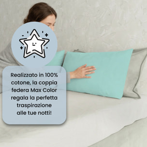 COPPIA FEDERE MAX COLOR, 100% Cotone, Made in Italy - ACQUA