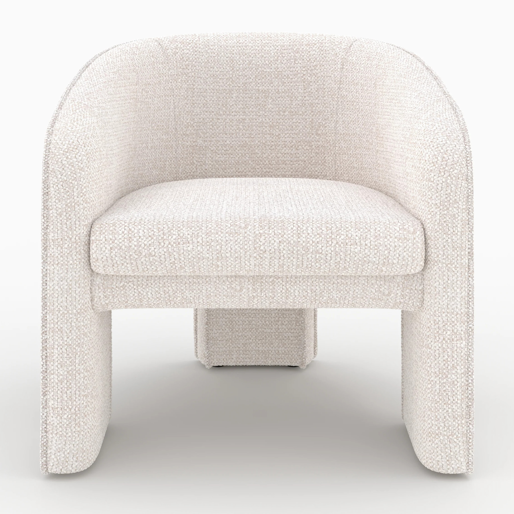 Fauteuil en tissu texturé crème - Nelia