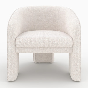 Fauteuil en tissu texturé crème - Nelia