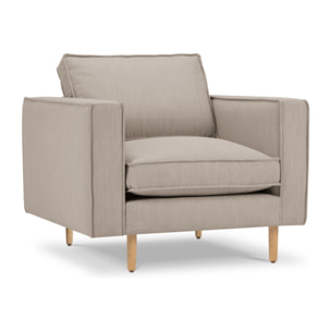 Fauteuil "Alexis" en tissu structurel beige foncé