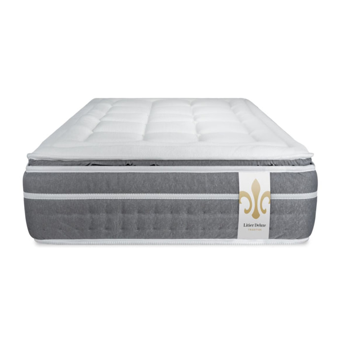Matelas Trente PLUS - 30cm - Ressorts ensachés et mémoire de forme - Effet nuage avec surmatelas intégré - Soutien Equilibré