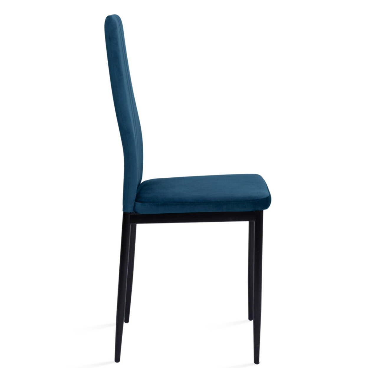 Chaises Jade en velours et pieds noirs