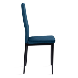 Chaises Jade en velours et pieds noirs