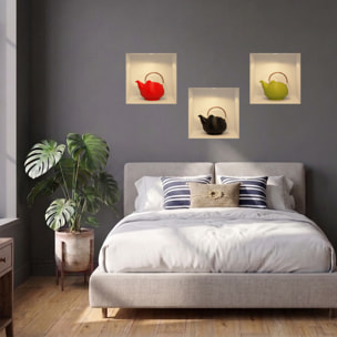 Stickers muraux 3D | Sticker Mural Autocollant effet 3D théière moderne - Stickers adhésifs 3D Chambre Salon Trompe l'oeil
