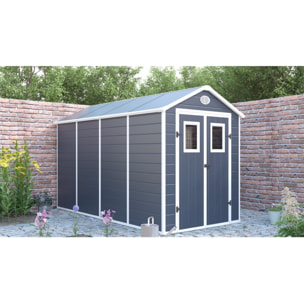 Abri de jardin résine "Texas" - 5.23 m² - kit d'ancrage inclus  - Anthracite