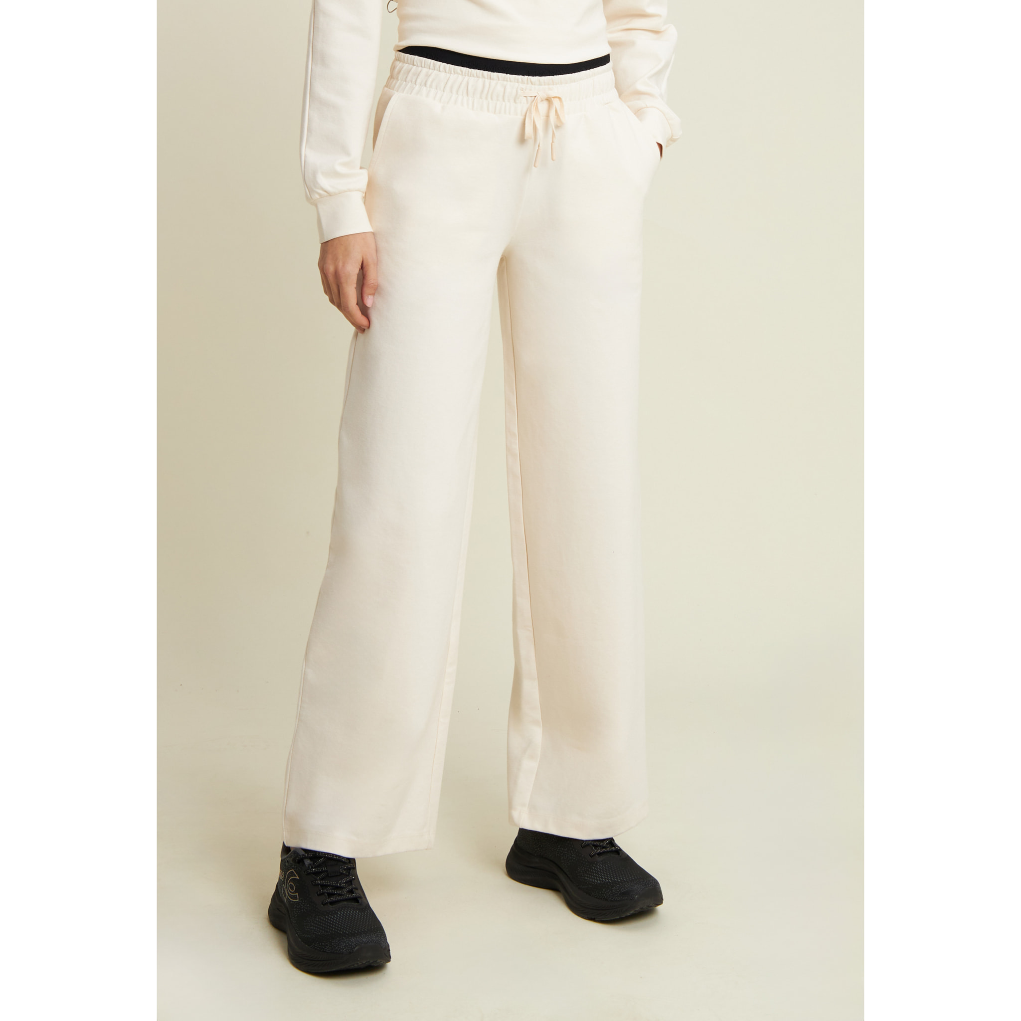 Pantaloni donna oversize con ricamo