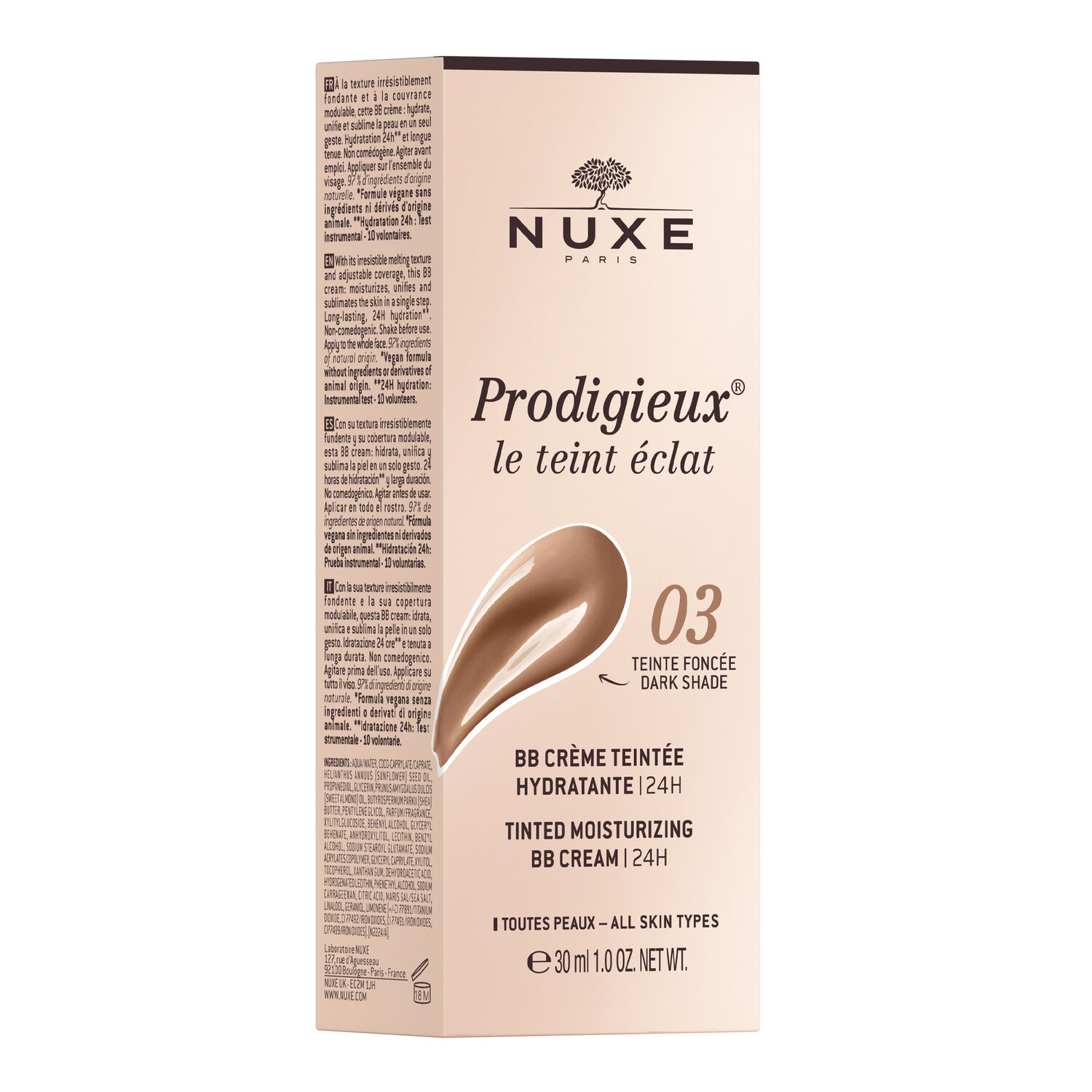 Prodigieux - BB Crème Teintée Hydratante | 24H, Prodigieux® le teint éclat 30ml -  Teinte Foncée