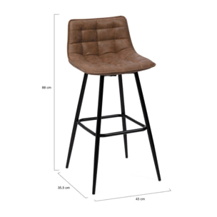 Tabourets de bar Irina simili marron - lot de 4